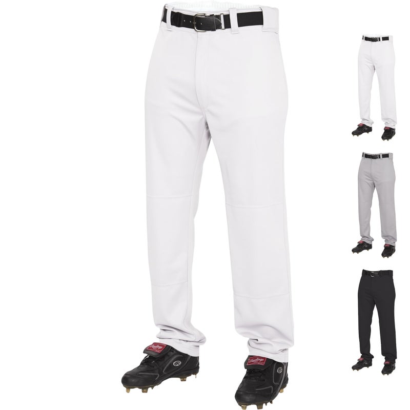 Rawlings | YBP31SR Baseball Pants | Semi-Relaxed Fit | White | Youth Large